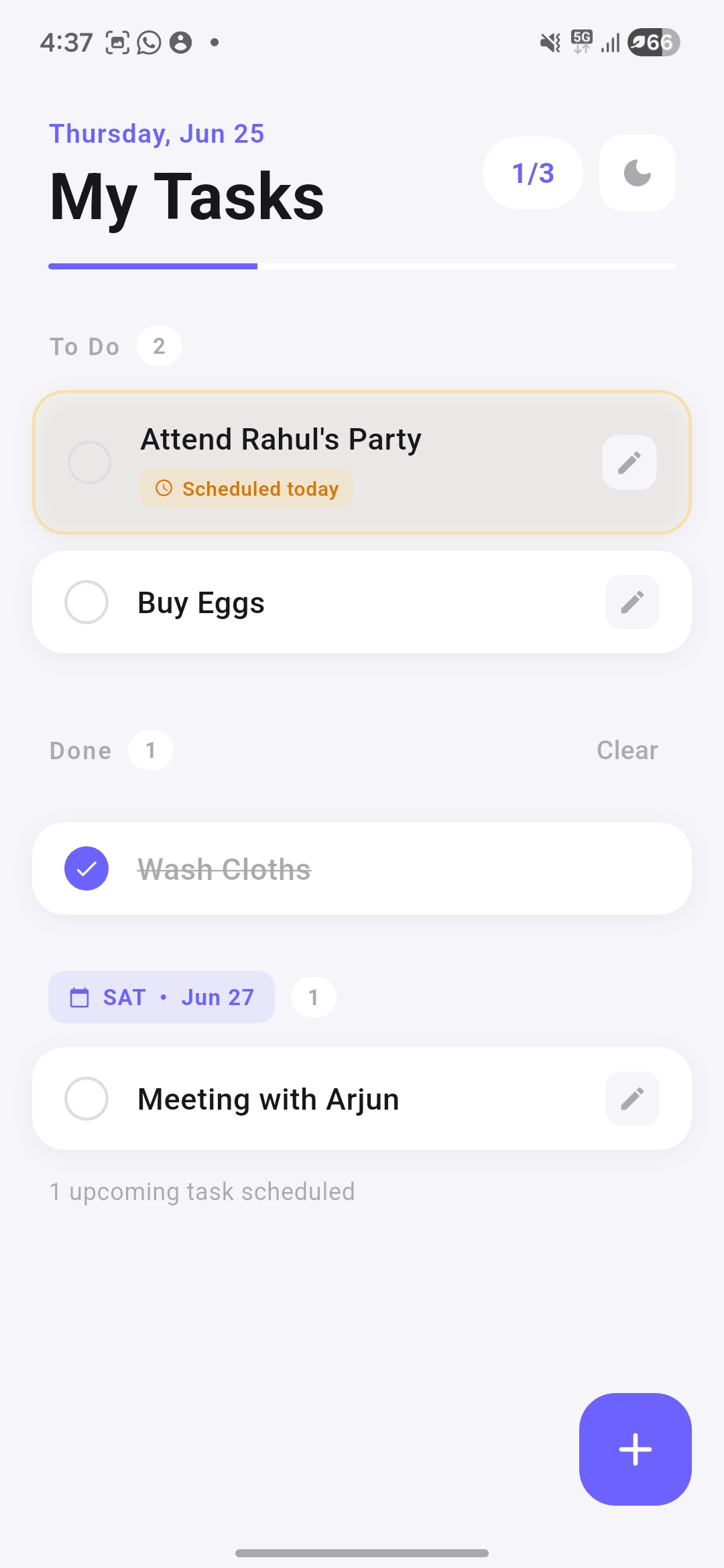 TaskFlow task list view